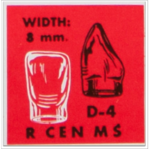 Dentsply Clear Crown Forms D4 (Medium Small) Upper Right Central Box x
