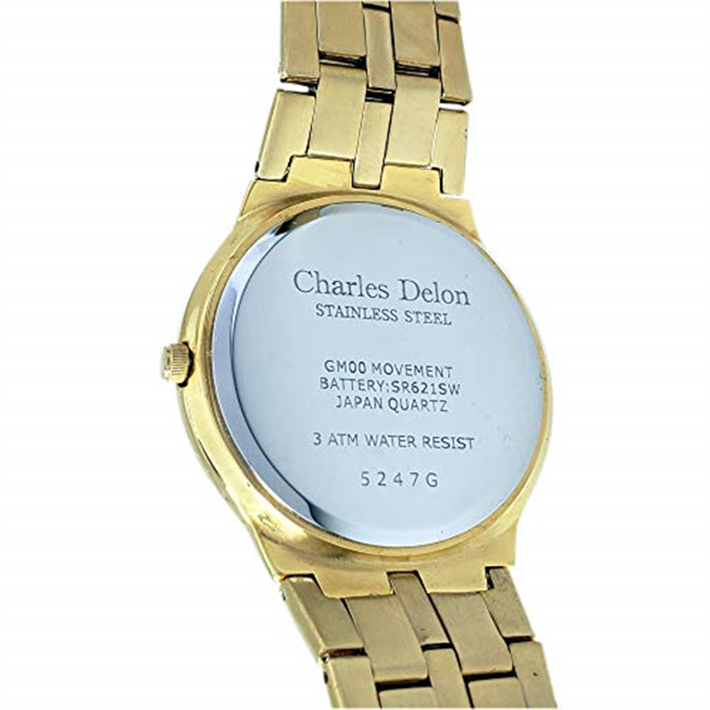 Charles Delon Men Watches 5247 GGCD Gold/Gold Stainless Steel Quartz