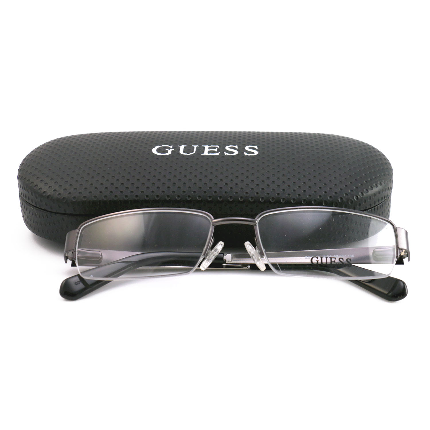 guess men gu 1767 gun gunmetal 53 17 140 semi rimless rectangle guess men gu 1767 gun gunmetal 53 17 140 semi rimless rectangle