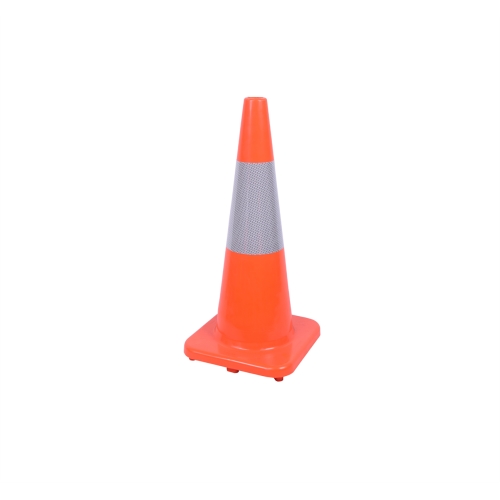 SAFETYM8 - 36 Orange 1 Piece Traffic Cones with 2 lines of reflection