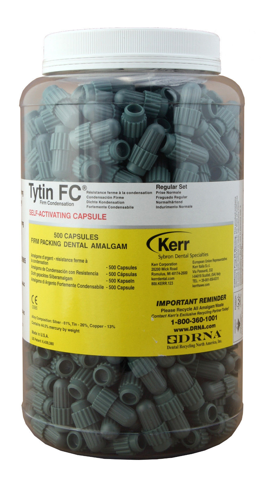 Kerr Tytin FC Capsules 2 Spill 600mg 500/Count Fast Set 29994 eBay