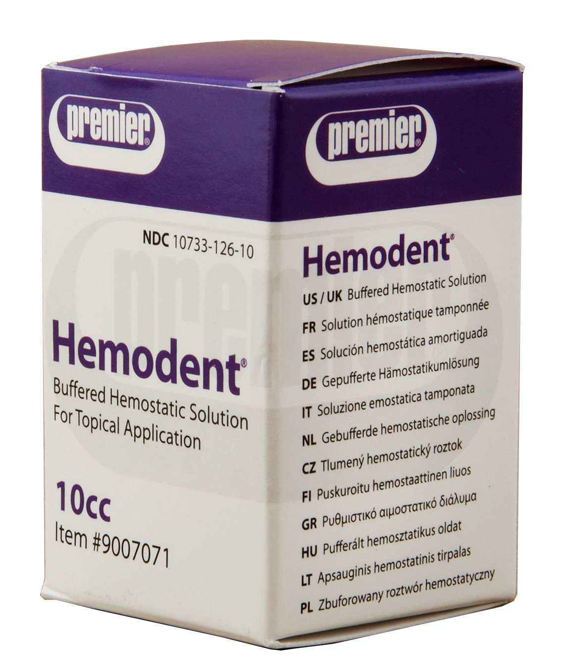 Premier Hemodent Hemostatic Solution Bottle 10cc 10cc 9007071